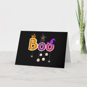 Halloween Boo Uggla Med Häxhatt Spindlar Pojkar Fl Kort