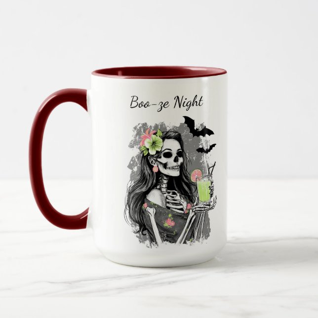 Halloween Boo-ze Night | Skelettflicka Mugg (Vänster)