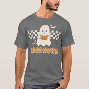 Halloween Boooks Cute Ghost Boo Reading Bokar Adu T Shirt