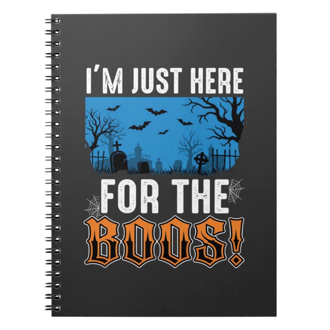 Halloween Boos Ghost Graveyard Vector Design_1 Anteckningsbok (Framsidan)