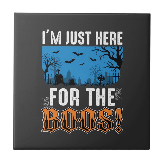 Halloween Boos Ghost Graveyard Vector Design_1 Kakelplatta (Framsidan)