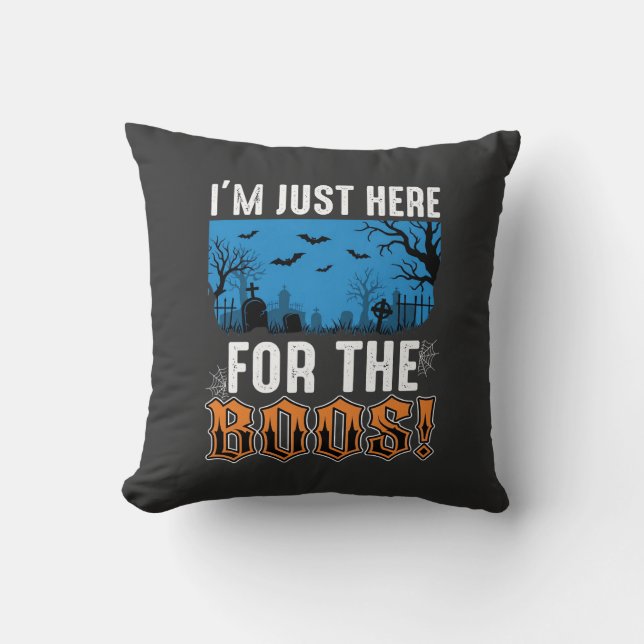 Halloween Boos Ghost Graveyard Vector Design_1 Kudde (Framsida)