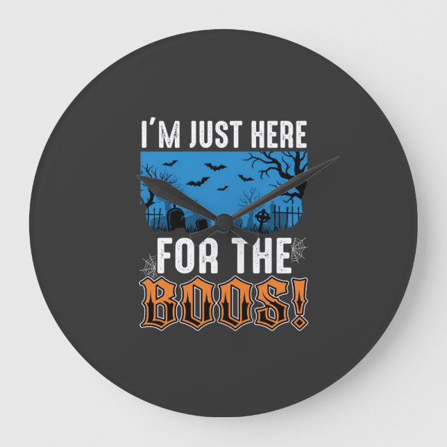 Halloween Boos Ghost Graveyard Vector Design_1 Stor Klocka (Framsida)