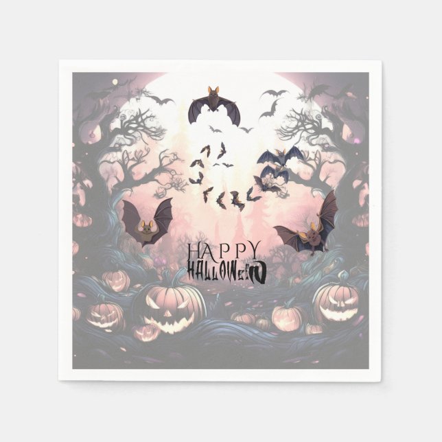 Halloween Borta Batty Pappersservett (Framsidan)