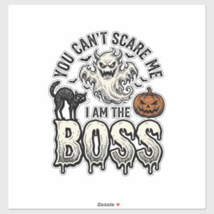 Halloween Boss Spöke Vintage Gravyr T-Shirt Desig Klistermärken