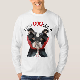 Halloween Boston Terrier Funny Vampire Hund T Shirt