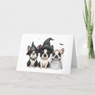 Halloween Boston Terrier Hundar Helgkort