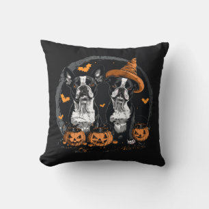 Halloween Boston Terrier Hundar Kudde