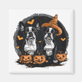 Halloween Boston Terrier Hundar Magnet