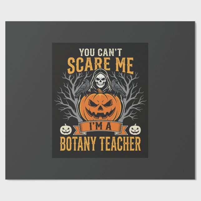 Halloween Botanik Lärare Skelett Pumpa Design Presentpapper (Platt)
