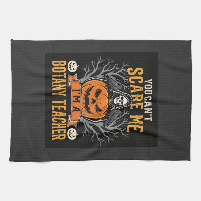 Halloween Botaniklärare Skelett Pumpa Design Kökshandduk (Horisontell)