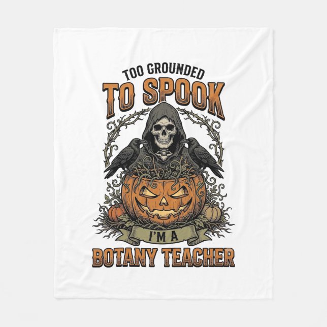 Halloween Botaniklärare Vintage Gravyr Pumpa Fleecefilt (Framsidan)