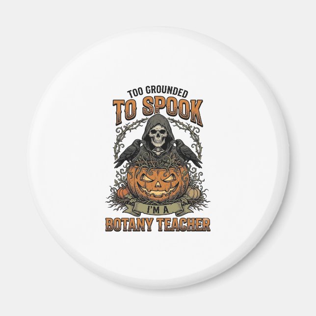 Halloween Botaniklärare Vintage Gravyr Pumpa Magnet (Framsidan)