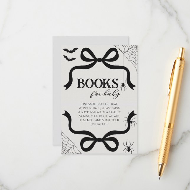 Halloween Bow Baby Shower Bokar för Baby Tilläggskort (Fram/Back In Situ)