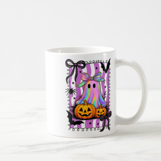 Halloween Bow Shirt Cute Skull Pumpkin Sweets Roli Kaffemugg (Höger)