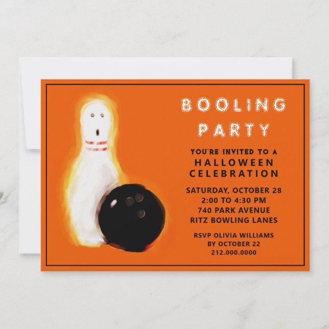 Halloween Bowlingsfest Inbjudningar (Framsida)