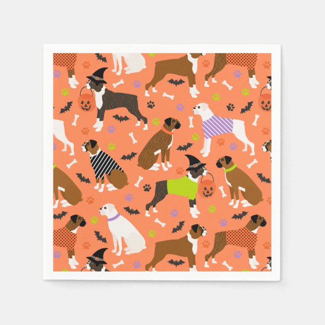Halloween Boxer Hund Pappersservett (Framsidan)