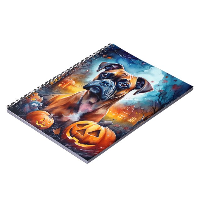 Halloween Boxer med pumpor Anteckningsbok (Vänstra Sidan)