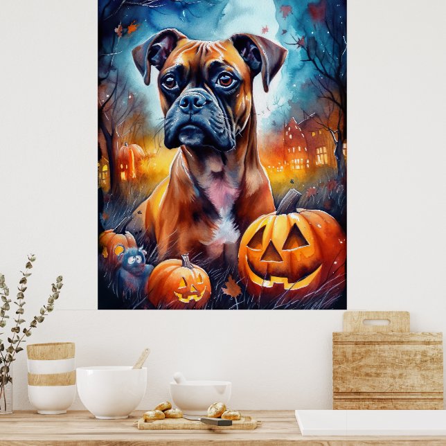 Halloween Boxer med pumpor Poster (Kök)
