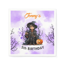 Halloween Boy Birthday Cute Little Wizard Napkins