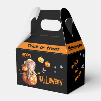 Halloween Boy på en Magic Pumpkin Presentaskar