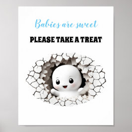 Halloween Boy Shower Peeking Ghost-favorittecken Poster