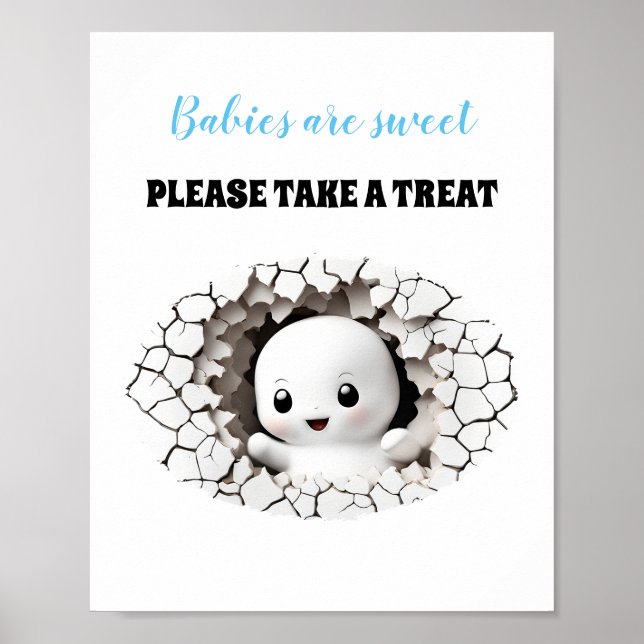 Halloween Boy Shower Peeking Ghost-favorittecken Poster (Framsidan)