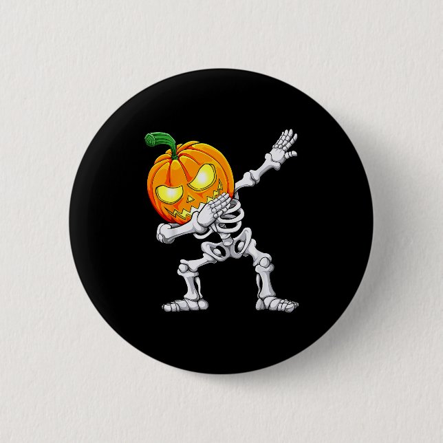 Halloween Boys Dabbing Skeleton Y Pumpkin Jack O L Knapp (Framsida)