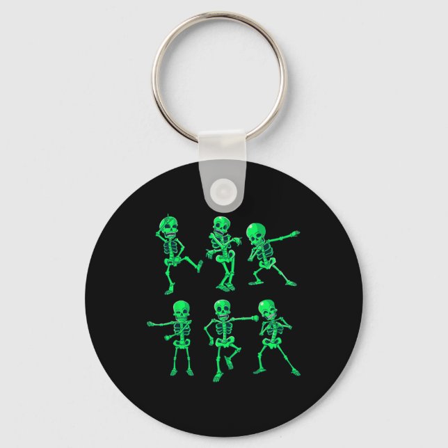 Halloween Boys Girls Kids Dancing Skeletons Dance  Nyckelring (Framsida)