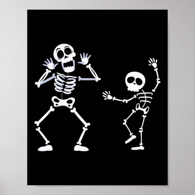 Halloween Boys Girls Kids Skeleton Griddy Dance T Poster (Framsidan)