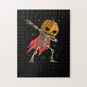 Halloween Boys Kids Dabbing Skeleton Scary Pumpkin Pussel