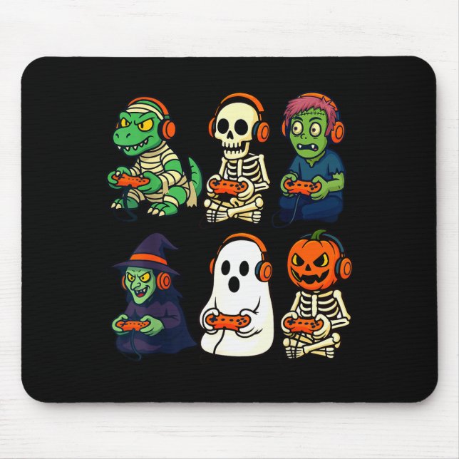 Halloween Boys Kids Gamer Dinosaur Skeleton Ghost  Musmatta (Framsidan)