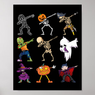 Halloween Boys Skeleton Zombie Scary Pumpkin Mummy Poster
