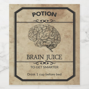 Halloween Brain Juice Apothecary Vin etikett