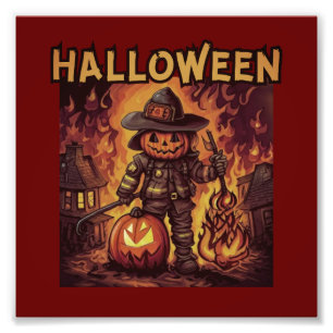 Halloween, brandman, bus eller godis? fototryck