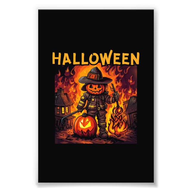 Halloween, brandman, bus eller godis? fototryck (Framsidan)