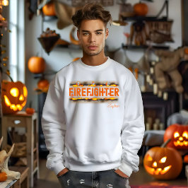 Halloween-brandman hoodie med namn lång ärmad tröja
