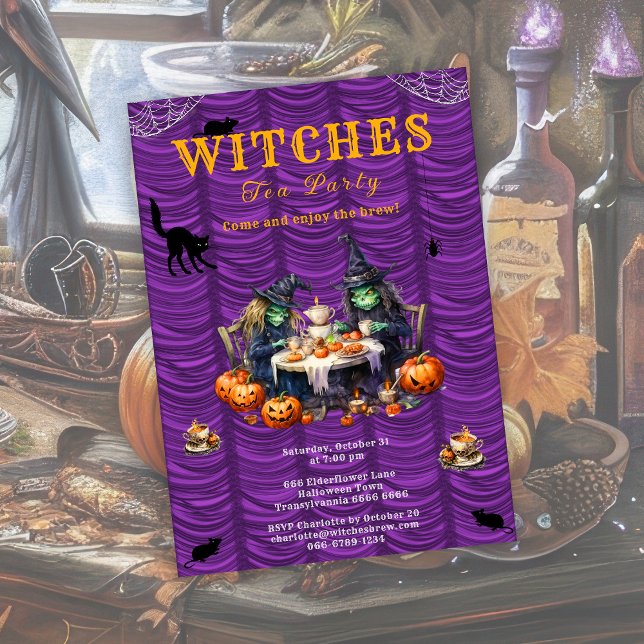 Halloween Brew Witches Tea-inbjudan Inbjudningar (Skapare uppladdad)