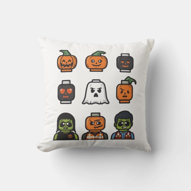 Halloween Brick Head Monster Dekorativ kudde (Framsida)