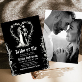 Halloween Bride eller Die Skeleton Möhippa Inbjudningar