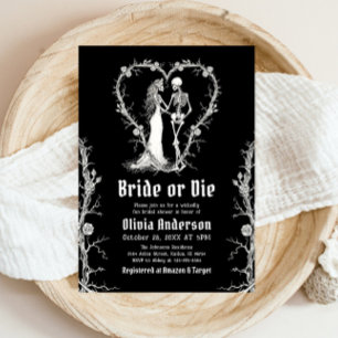 Halloween Bride eller Die Skeleton Möhippa Inbjudningar