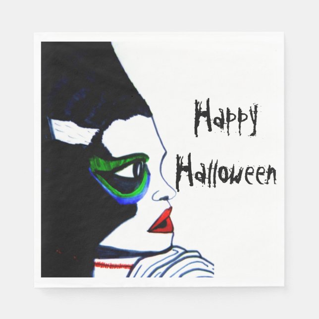 HALLOWEEN BRIDE FRANKENSTEIN Napkins Pappersservett (Framsidan)