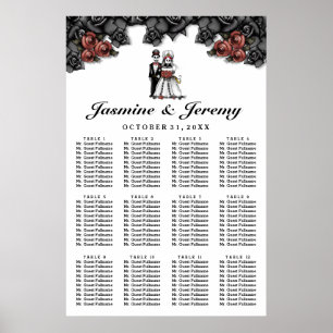 Halloween Bride Groom Poster sittdiagram för Bröll
