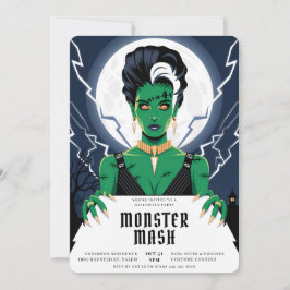 Halloween Bride of Frankenstein Monster Bash Inbjudningar