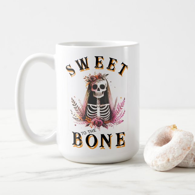Halloween Bride Sweet till Bone Kaffemugg (Med munk)