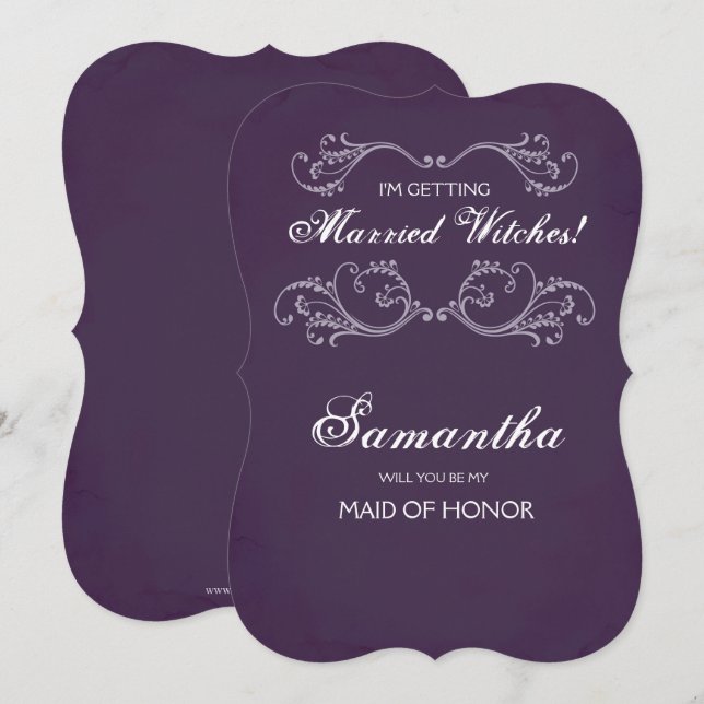 Halloween Bridesmaid Frieri Inbjudan ~ Funny (Fram/baksida)