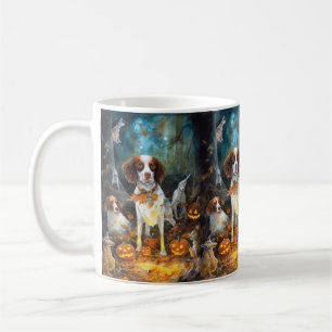 Halloween Brittany-spanjor med pumpor-skandal Kaffemugg