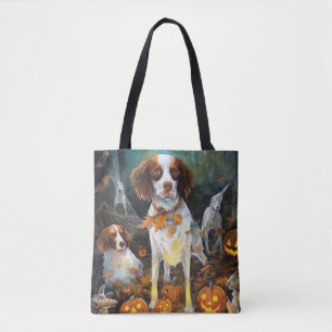 Halloween Brittany-spanjor med pumpor-skandal Tygkasse