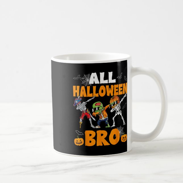 Halloween Bro Dabbing Skeleton Jack o lantern Boys Kaffemugg (Höger)