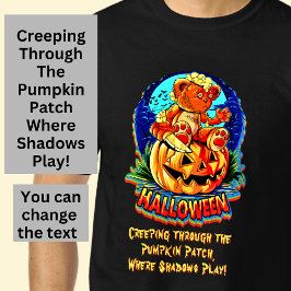 Halloween Broken Nalle Knivar Pumpkin Fladdermus T Shirt
